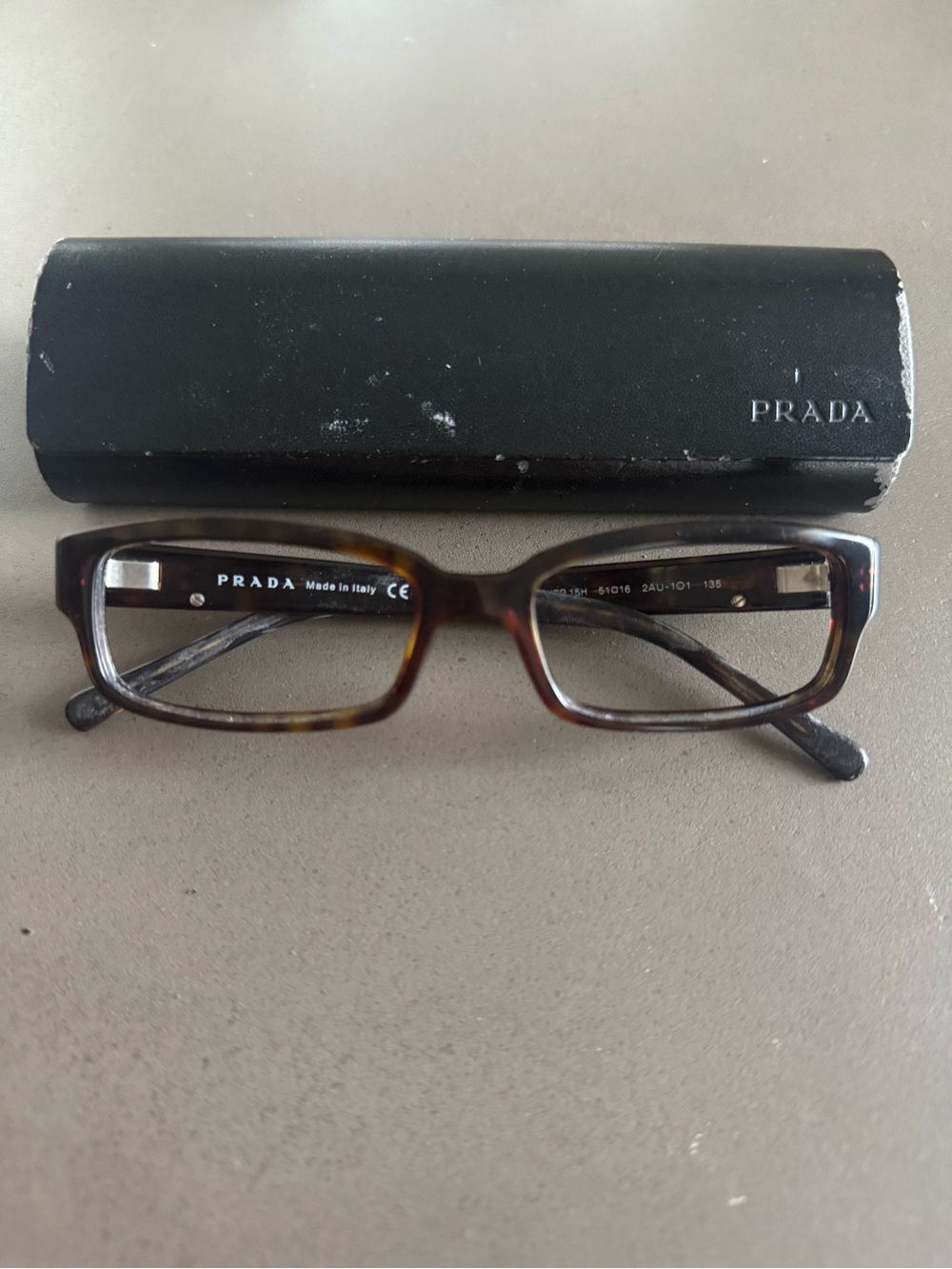 Prada Brown Tortoiseshell Rectangular Frames (UNISEX)